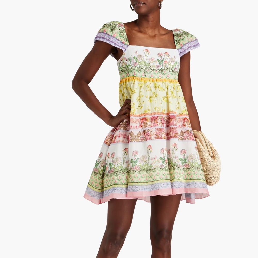 ALICE+OLIVIA Tamia Print Mini Babydoll Dress